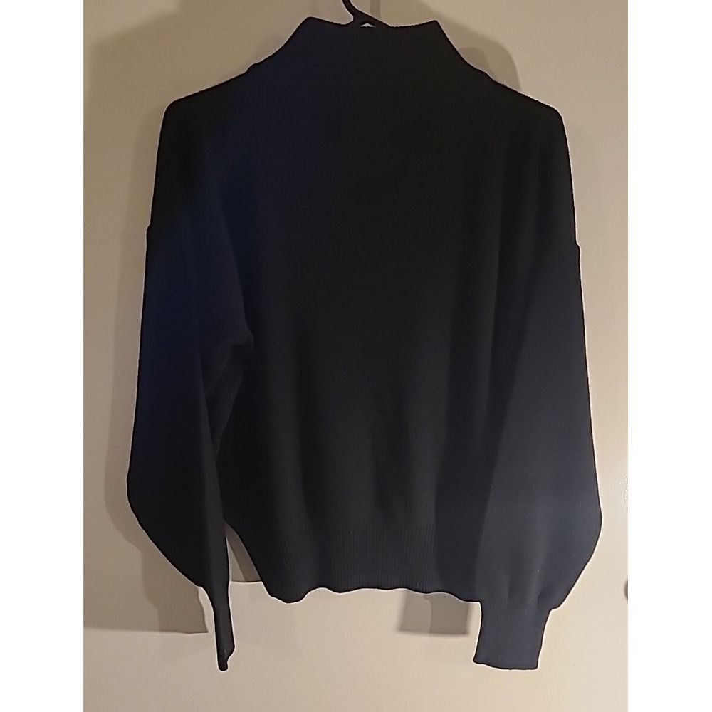 Vintage 90s Black Kaelin Ski Sweater Dolman Sleeves Women's Size Medium - Picture 3 of 5